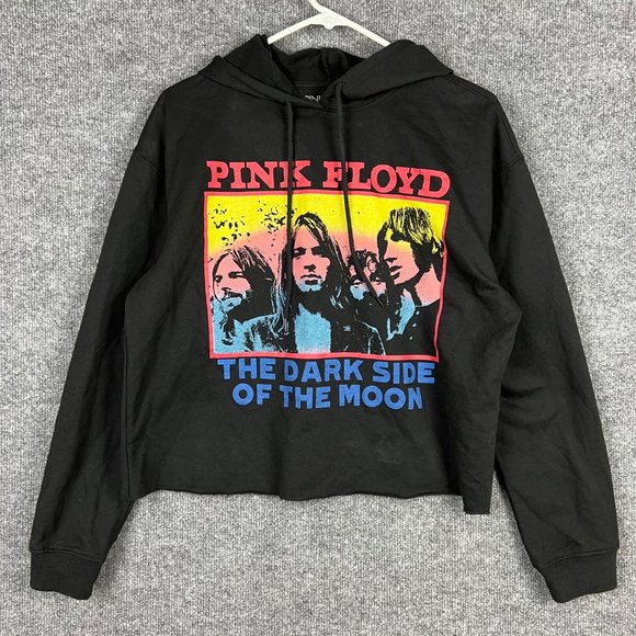Pink Floyd Tops - Pink Floyd hoodie Women's M Cropped Dark Side Of The Moon Hoodie BLACK